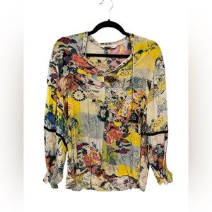 Benares Floral Patchwork Women's Top Size: Medium
